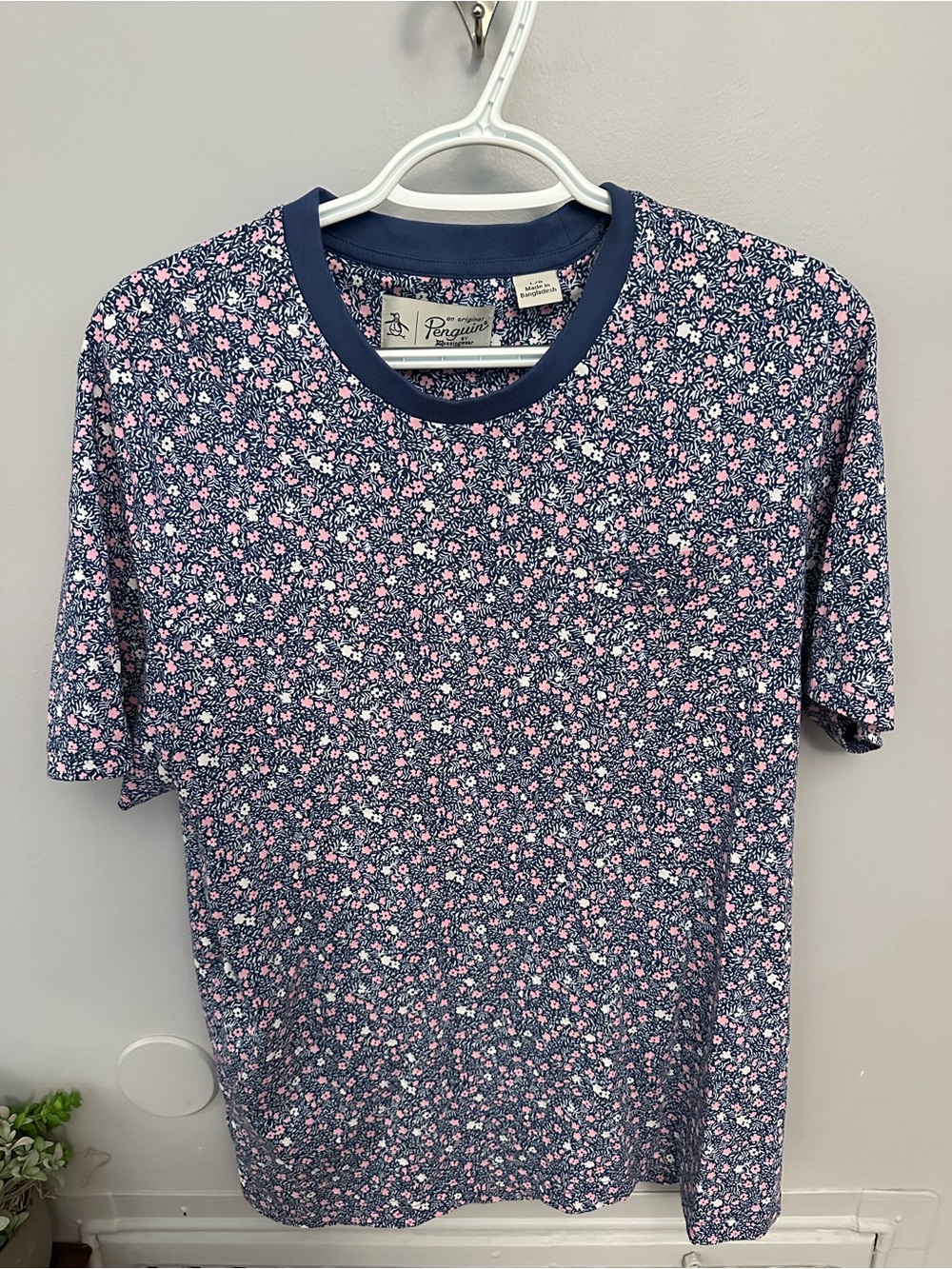 Original Penguin Navy Pink Floral Short-Sleeve Tee